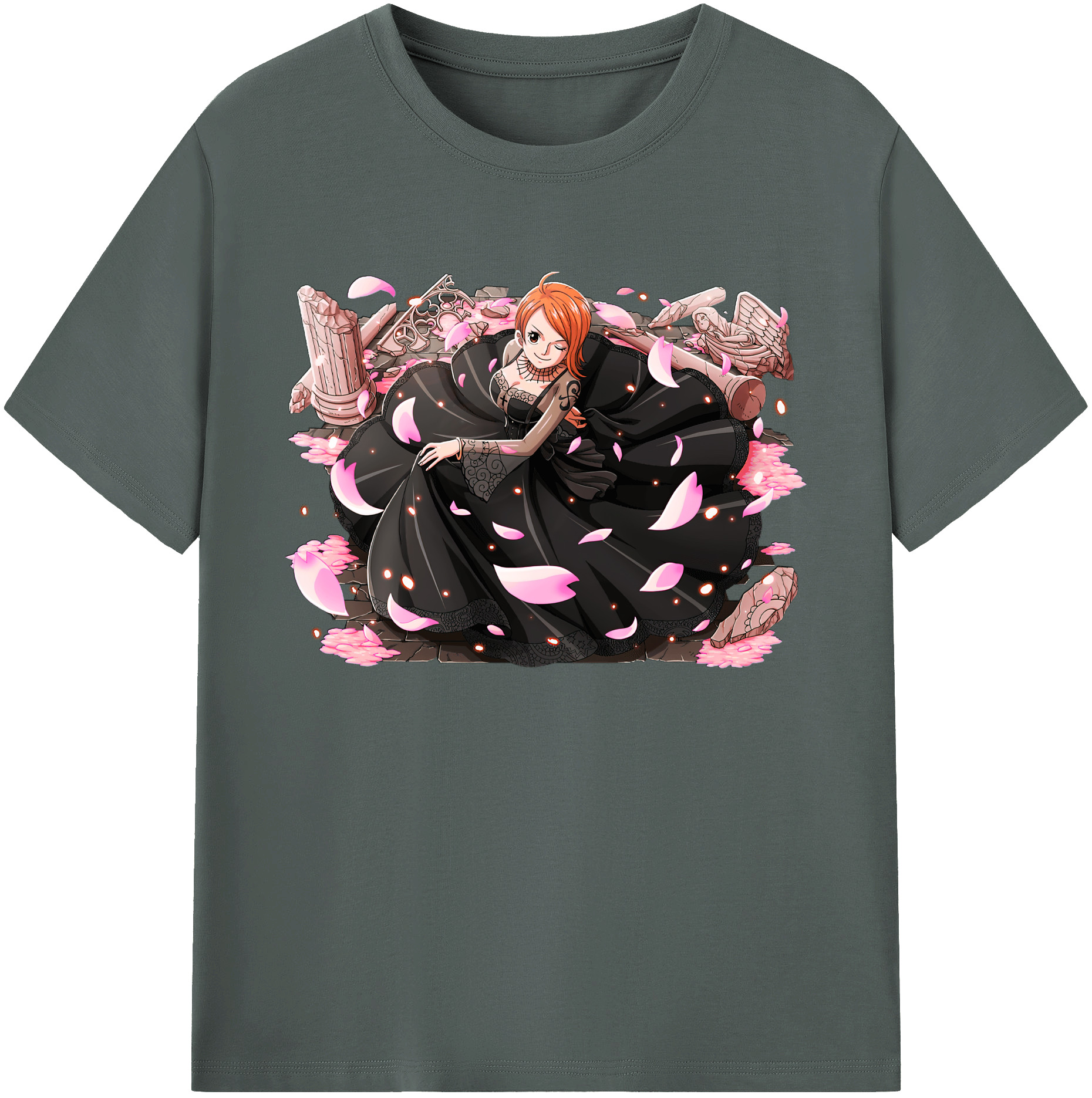 （画像用） ワンピース ナミ ONE PIECE Nami 綿100％ メンズ半袖Tシャツ｜肌触りやわらか＆通気性